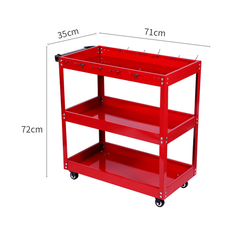 Workshop Tools Trolley - 3-laags rolbaar gereedschapswagen, zware uitvoering, stalen