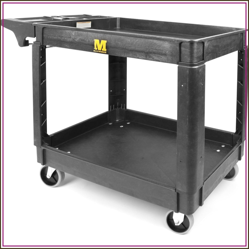 Workshop Tools Shelf - Zware-duty 2-plankige servicewagen, 227 kg draagvermogen,