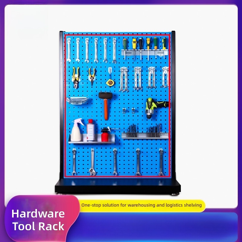 Workshop Tools Shelf - Dubbelzijdige gereedschapsopbergplank, schroeforganizer, wandmontage voor pegboard,