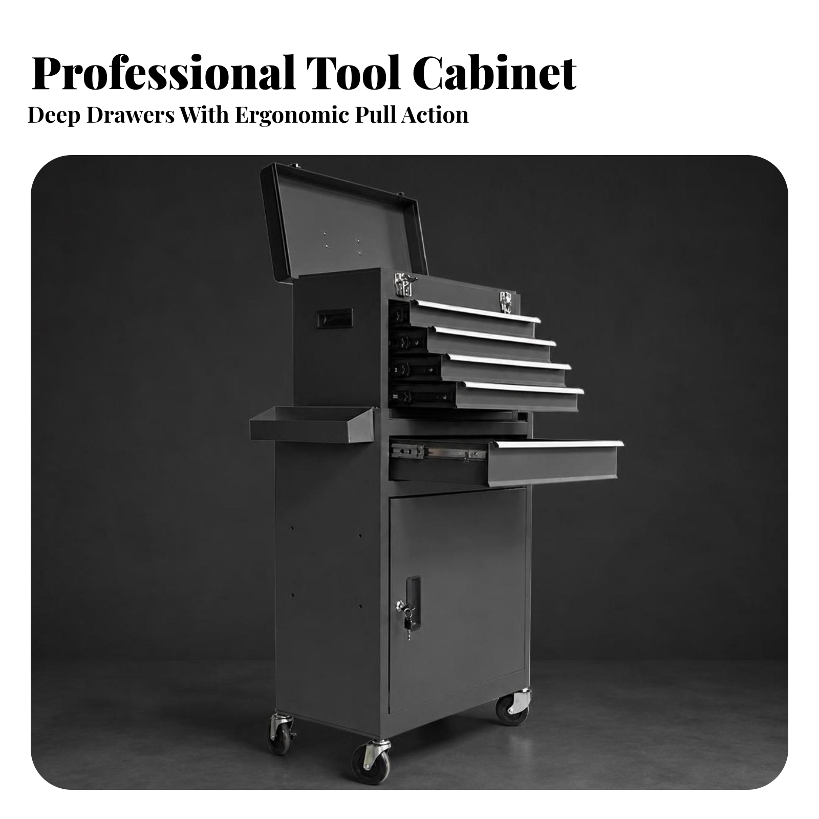Workshop Tools Trolley - Gereedschapswagen met wielen, sleutelvergrendeling, rollende gereedschapswagen