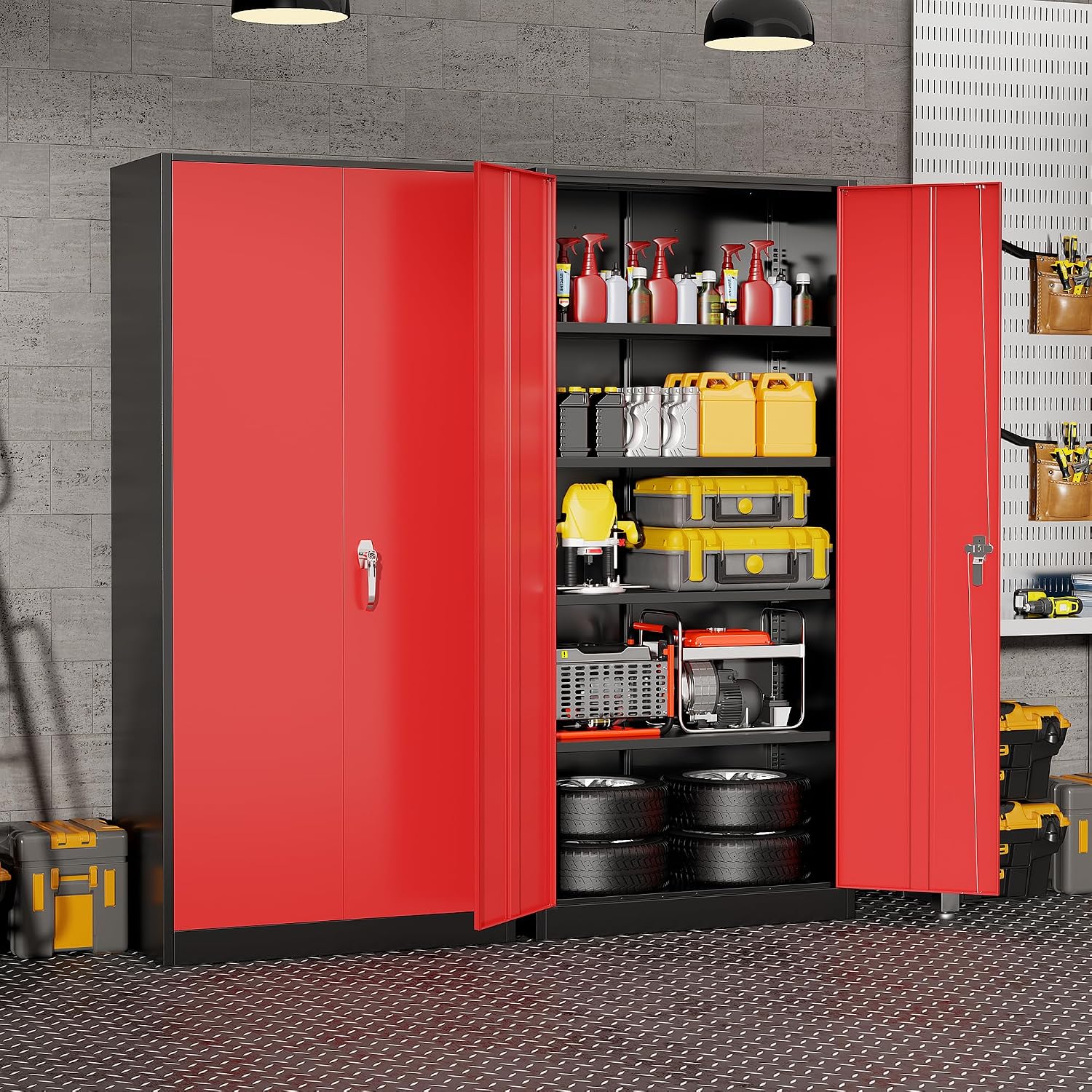 Zware metalen garage-opbergkas - Tools For Garage Workshop recensie en prijs