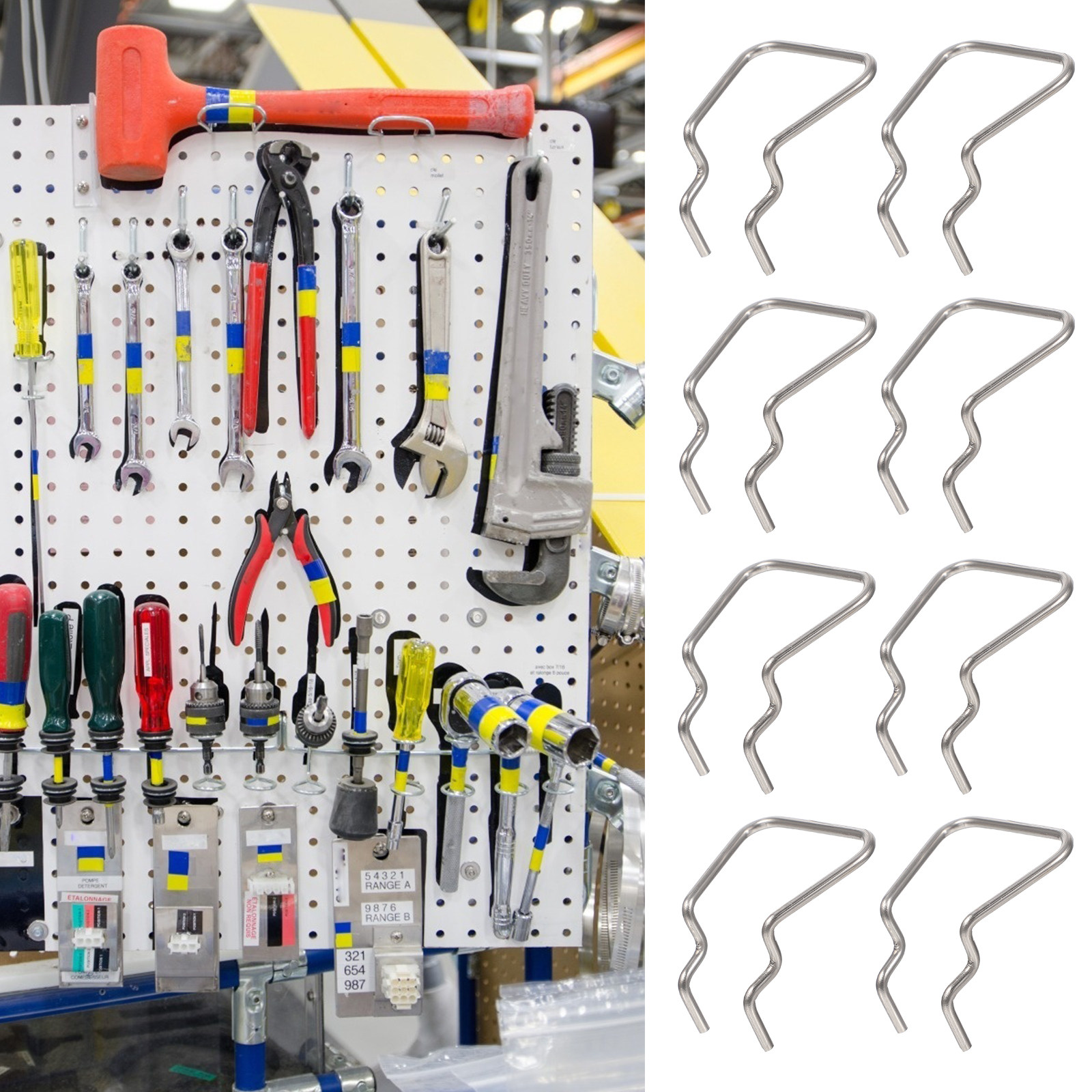 12 stuks stalen pegboard-haken - Workshop Tools Display recensie en prijs